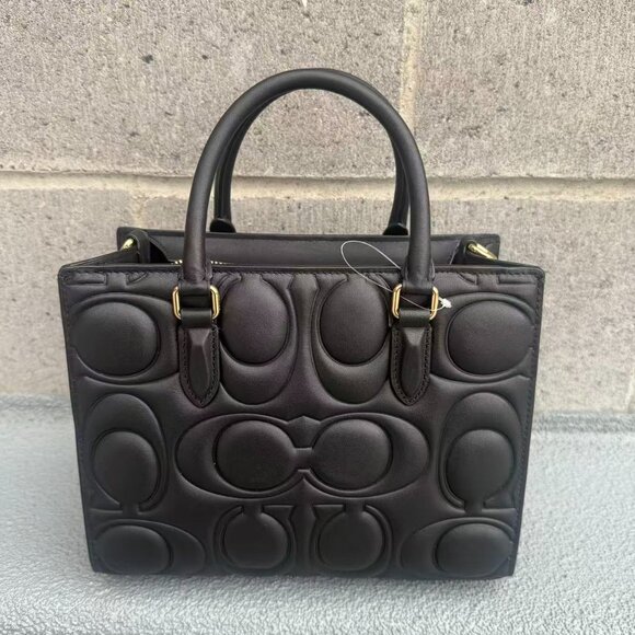 NWT Coach Maggie Small Tote Bag In Signature Leather CY670 IN BLACK - Picture 3 of 7